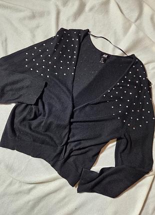 Стильний чорний кардиган h&m з витонченим декором