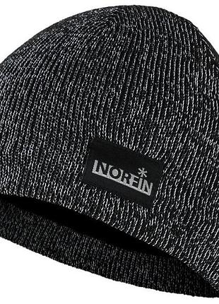 Шапка вязаная светоотражающая norfin cobold reflective (100% акрил / подкл.флис / черная) р.xl