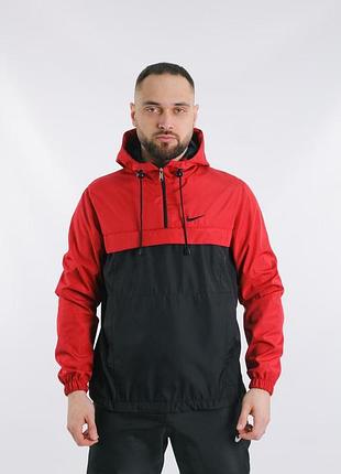 Анорак чоловічий "president" nike червоно-чорний завжди в наявності ✅