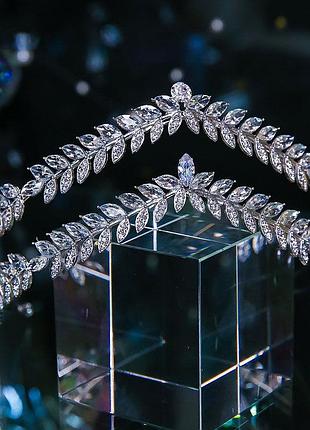 Королевская тиара "crystal leaf" – сияние, достойное королевы диадема корона 👑