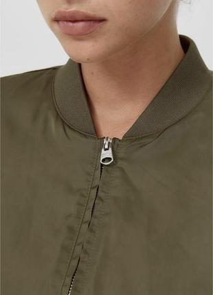 Бомбер stradivarius, хакі, оверсайз 3