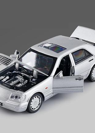 Mercedes-benz w140 серебристый масштаб 1:32