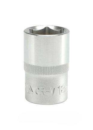Головка торцевая 6-гранная yato: квадрат 1/2", м=18 мм, l=38 мм [12/120/240], yt1211