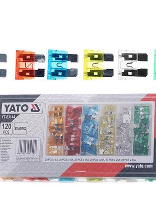 Автомобильные предохранители yato standard, по 20 шт. для токов 5, 10, 15, 20, 25, 30 а, 120 шт [12], yt83144