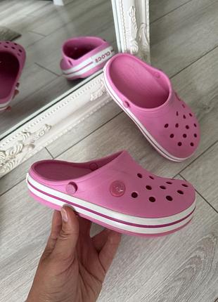 Шльопанці для дівчики сабо crocs c13 рожеві шльопанці crocs 30р