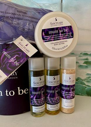 🇬🇧 sanctuary spa набір з 5 одиниць для догляду від розтяжок: олія для тіла, олія для душа, батер для тіла, кристали та ін.