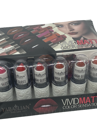 Помади для губ матові yabaolian "vivid matte" 24шт./упаковка