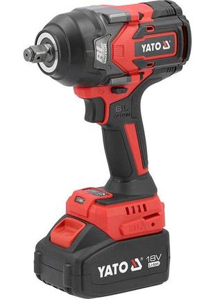 Гайковерт ударный аккумуляторный yato: 18 в li-ion 4 агод, квадрат 1/2", км-1200 нм [4/32], yt828071
