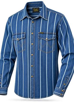 Wrangler сорочка чоловіча джинсова original l сток k58-52
