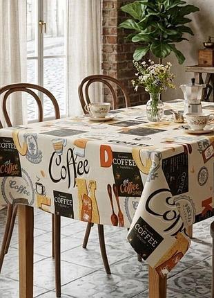 Скатертина з водовідштовхувальним просоченням ideia 140х170 см бавовна coffee