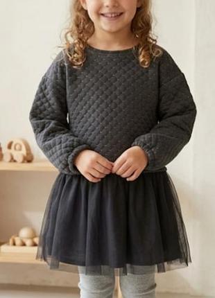 Платье теплое с фатиновой юбкой на девочку primark 6-7 лет