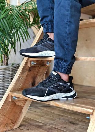 Беговые кроссовки пума puma hybrid runner v2 black, чоловічі кросівки пума чорні8 фото