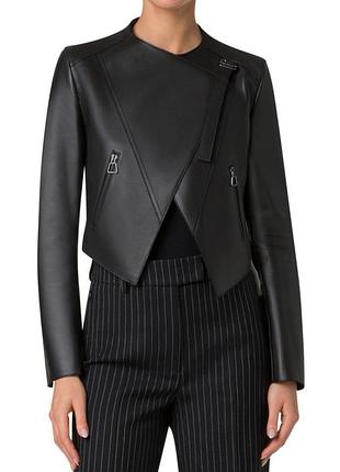 Akris asymmetric jack жакет куртка натуральна шкіра nappa підкладка шовк розмір s m