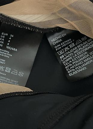 Легінси mugler x h&m black beige mesh panel stirrup 4