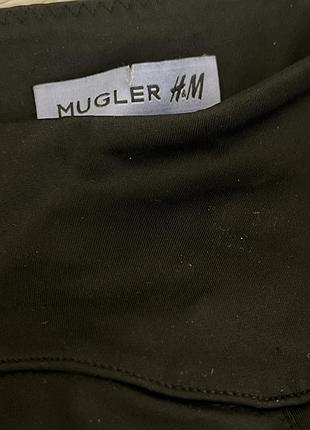 Легінси mugler x h&m black beige mesh panel stirrup 5