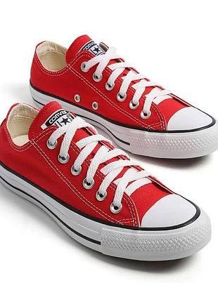 Женские красные низкие кеды converse chuck taylor all star low кроссовки конверсы конверс