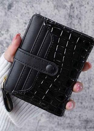 Кошелек женский 11*9*2см 839-4 черный экокожа тм китай