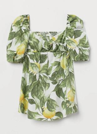 Блуза h&m з лимонним принтом.