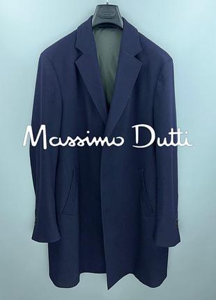 Massimo dutti italian airweight wool & cashmere пальто чоловіче вовна кашемір надлегке темно-синій колір
