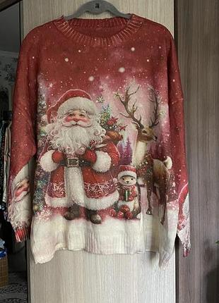 Светр shein  3 xl , з 3 d принтом мʼякий , теплий