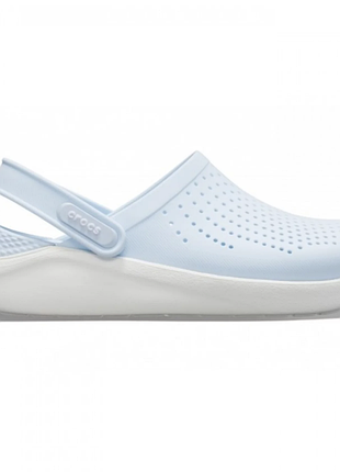 Crocs literide clog mineral blue white, крокси лайтрайд блакитні жіночі унісекс оригінал + коробка m8/w10