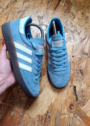 Оригінальні демісезонні шкіряні замшеві кросівки adidas handball spezial blue bd7632