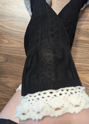 Ажурные теплые гольфы с рюшами 6
