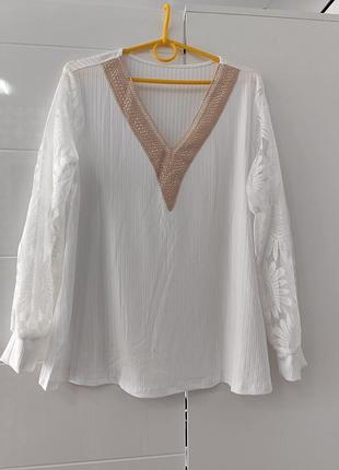 Блуза shein с шифоновыми рукавами