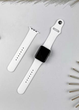 Силиконовый ремешок для apple watch 42 mm / 44 mm / 45 mm / 49 mm (s + m) white (9)