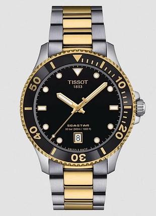Чоловічий годинник tissot seastar 1000 40мм silver/black/gold