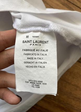 Біла футболка oversize ysl 3