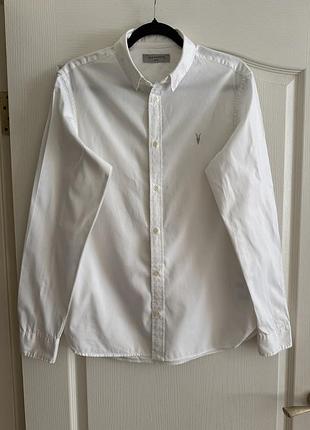 Біла брендова чоловіча сорочка allsaints s
