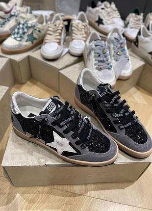 Женские черные кроссовки кеды golden goose super-star черные с белой звездой голден гус