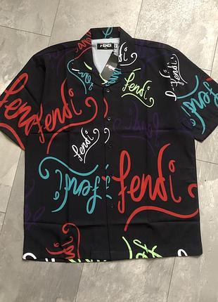 Мужская рубашка в стиле fendi graffiti