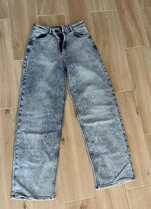Трендові широкі джинси fitjeans wide leg (acid wash / варьонки)