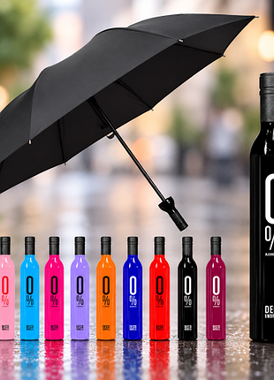 Зонтик в форме бутылки / deco umbrella / складной компактный зонтик с футляром