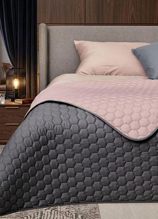 Покрывало на кровать silhouette 240x260 ideia двустороннее прочное стежка ткани антиаллергенное волокно