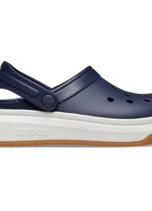 Crocs full force navy оригінальні, крокси фул форс темно сині з білою підошвою чоловічі оригінал + коробка m9/w11
