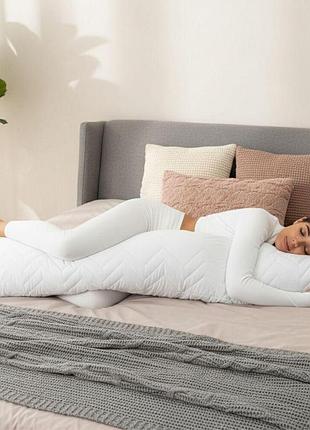 Подушка для тела сна отдыха nordic comfort+ 40х140 см ideia антиаллергенная длинная белая холлофайбер с молнией