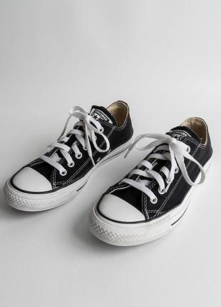 Кеди converse chuck taylor all star ox low black (р. 37.5 / 24 см)! оригінал! чорні низькі конверси!