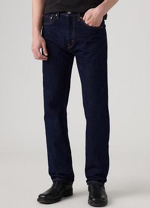 Чоловічі джинси levi’s 505 regular 005050216 — темно-сині (rinse), прямий крій, 100% бавовна. оригінал.