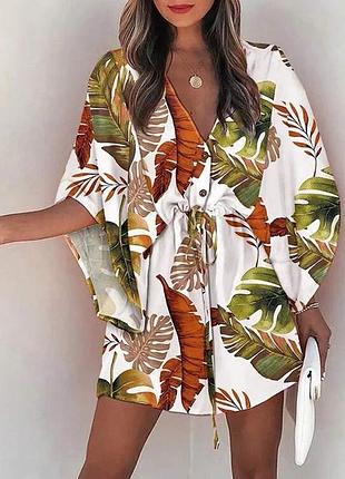 Shein міні гавайський сарафан коротке плаття сукня пляжна