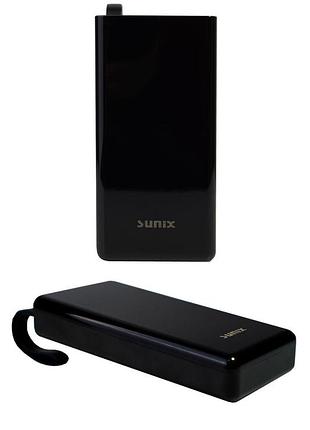 Powerbank sunix 30000 mah для гаджетов, внешний аккумулятор батареи для телефона черный, мощный повербанк