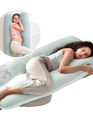 Подушка п-форми ideia 140х75х20 см u-shape для вагітних, реабілітації та щоденного комфорту, з наволочкою на блискавці