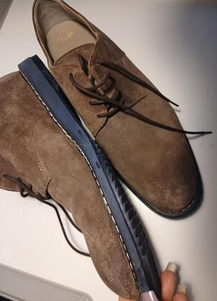 Черевики чоловічі clarks коричневі замшеві