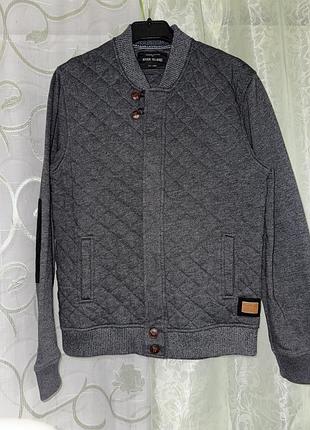 Мужская демисезонная серая куртка бомбер river island m (46-48)
