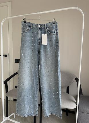 Джинси зара з стразами , джинси zara