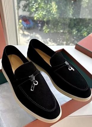 Лофери унісекс чорний loro piana 42