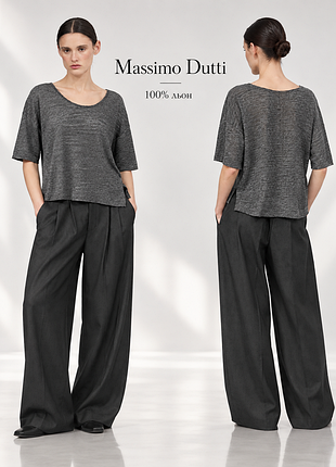 Massimo dutti свободная футболка из 100% льна