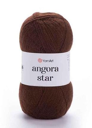 Пряжа angora star коричневий 80% акрил 20% вовна 500м 100г 5шт/уп 3067 тм yarnart